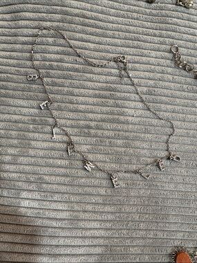 12-Sparkling sterling Silver Letter Charm Necklace - be jeweled